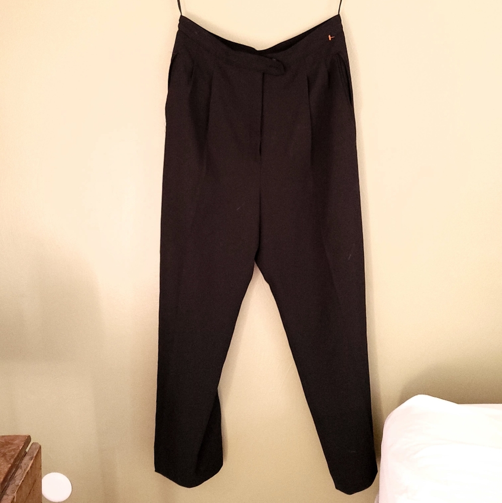 Black Pleated Trousers Petite Size 12